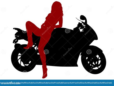 Girl On Motorcycle Stock Vector Illustration Of Motorized