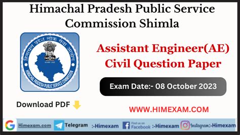 Hppsc Ae Civil Question Paper Held On October Himexam