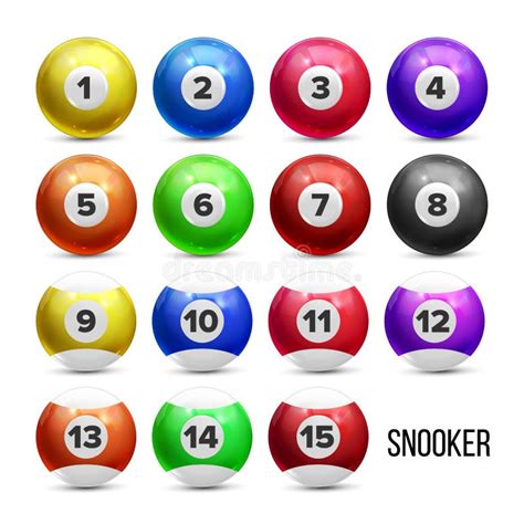 1 2 3 4 Numbers Billiard Balls With Numbers Stock Illustration