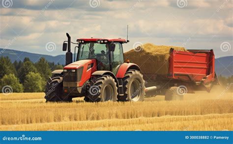 Harvesting The Fields The Essential Task Of Collecting Straw Bales On