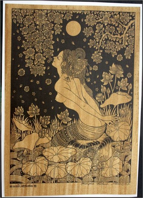 Thai Traditional Art Of Apsara By Printing On Sepia Paper Etsy In