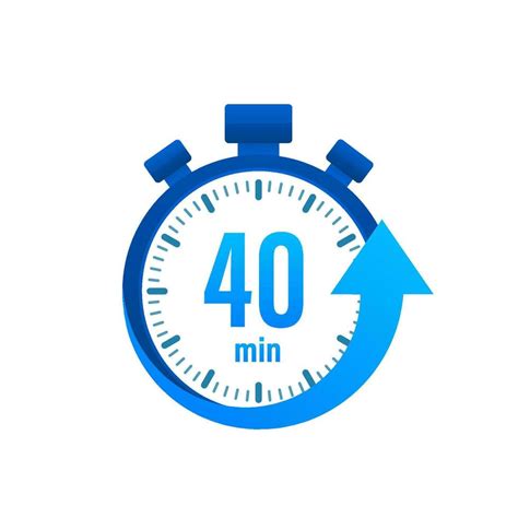 The 40 Minutes Stopwatch Vector Icon Stopwatch Icon In Flat Style