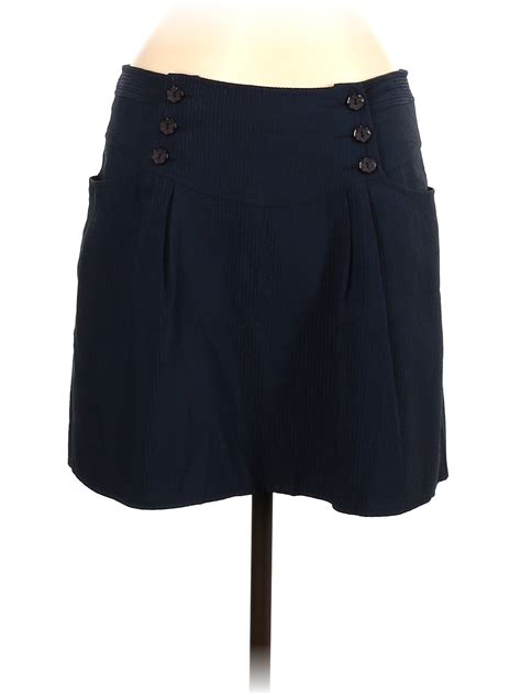 Nanette Lepore Solid Navy Blue Casual Skirt Size 6 92 Off Thredup