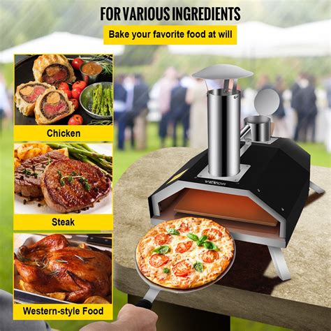 Vevor Portable Pizza Oven 12 Pellet Pizza Oven Stainless Steel Pizza Oven Outdoor Wood