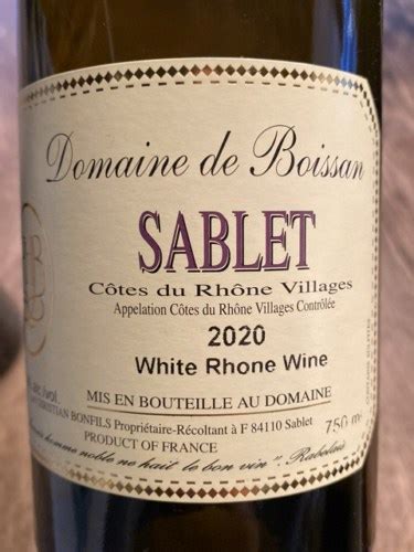 Domaine De Boissan C Tes Du Rh Ne Villages Sablet Blanc Vivino France