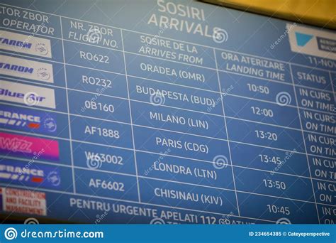 Airport Flight Information Displayed On Departure Board Flight Status