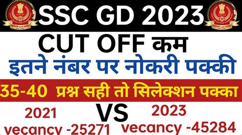 SSC GD Final Cut Off 2023 SSC GD Cut Off 2023 SSC GD Safe Score 2023 By