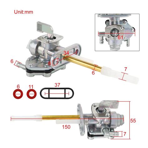 Fuel Petcock Gas Valve Switch Pump 34mm For Suzuki Kawasaki Yamaha