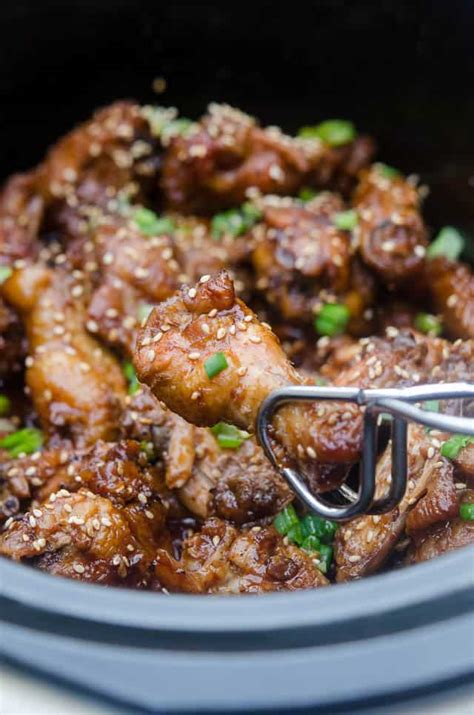 Slow Cooker Asian Bbq Chicken Wings Valeries Kitchen