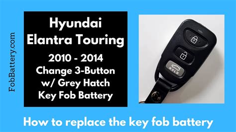 Hyundai Elantra Touring Key Fob Battery Replacement 2010 2014 Youtube