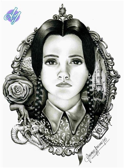 Wednesday Addams Graphite Drawings Drawings Ink Pen Drawings