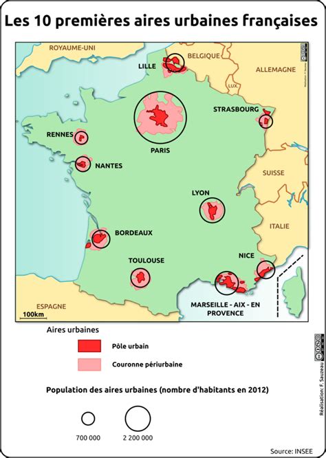 Les dix premières aires urbaines du territoire français L Atelier d