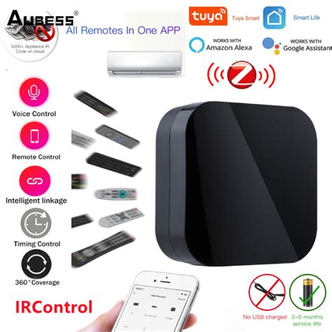 Aubess Universal Remote Controller Tuya Zigbee Smart Ir Remote Control