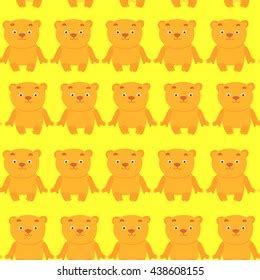 Seamless Pattern Teddy Bear Vector Illustration