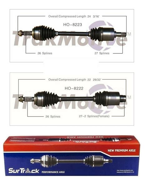 Trakmotive Front Cv Axle Shafts Set Of For Honda Civic Fwd L