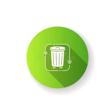 Waste Disposal Green Flat Design Long Shadow Glyph Icon Stock Vector