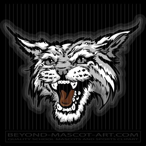 Wildcat Head Clipart Graphic Vector Mascot Image