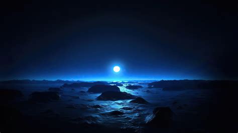 3840x2160 Ocean Dark Night Moon 4k 4K ,HD 4k Wallpapers,Images ...