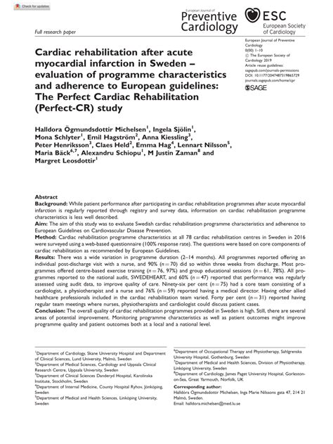 PDF Cardiac Rehabilitation After Acute Myocardial Infarction In