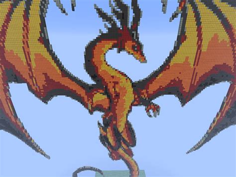 Firedragon Pixelart Minecraft Map