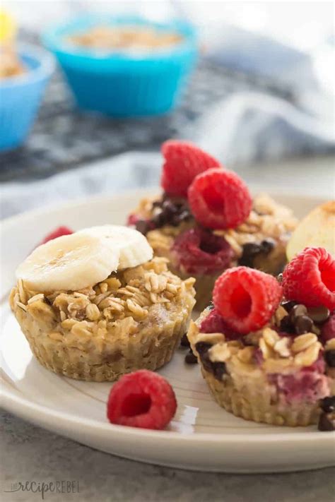 Easy 4 Ingredient Baked Oatmeal Cups Recipe The Recipe Rebel