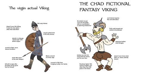 Virgin Actual Viking Vs Chad Fictional Fantasy Viking Virgin Vs Chad