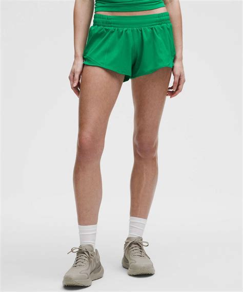 Lululemon Hotty Hot Low Rise Lined Short 2 5 Raceway Green Lulu