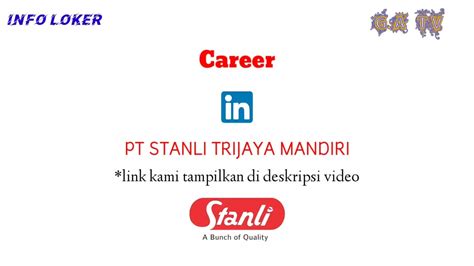 LOKER PT STANLI TRIJAYA MANDIRI LOKER BANDUNG RANCAEKEK YouTube