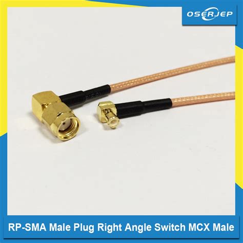 1PC New RP SMA Male Plug Right Angle Switch MCX Male Right Angle RG316