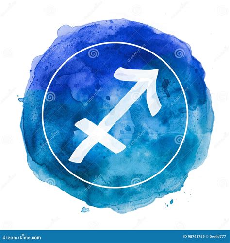 Sagittarius Zodiac Sign On Watercolor Background Stock Illustration