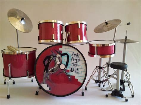 Miniature Drum Set NICK MASON - PINK FLOYD Christmas Gift FREE DRUM ...