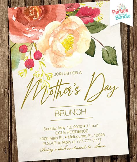 Mother S Day Brunch Invitation Template Free If The Theme Of The Day Is Pink Check Out These