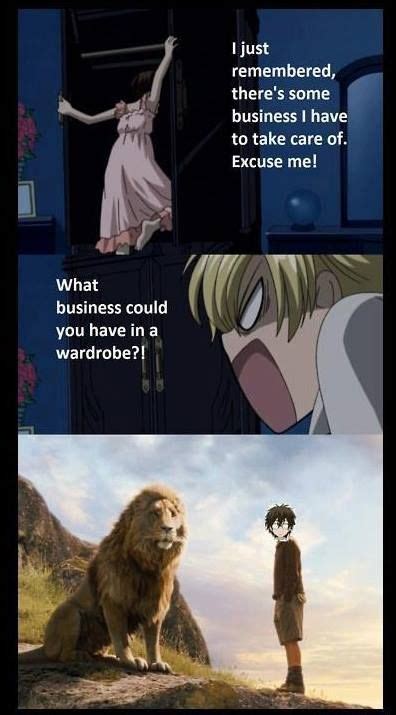 Haruhi in Narnia... | Ouran high school host club funny, High school ...