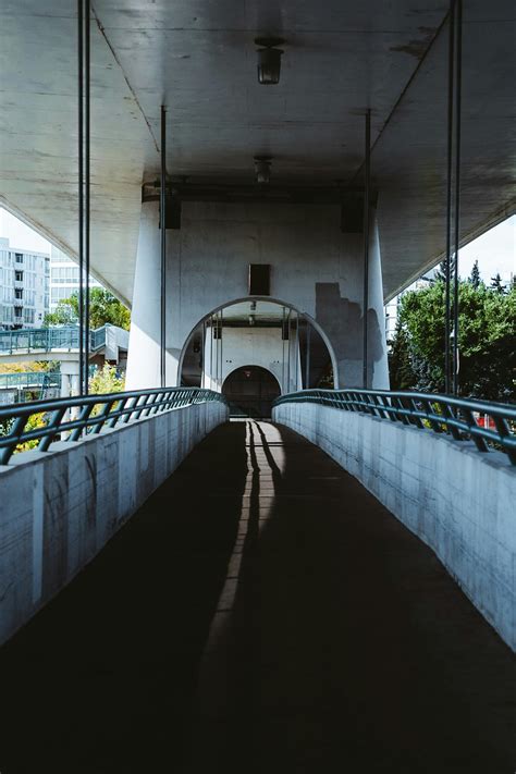 concrete footbridge  stock photo