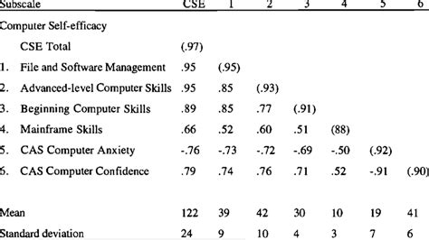 Descriptive Statistics And Intercorrelations Among The Computer