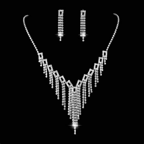 Treazy Bridal Bridesmaid Jewelry Sets For Women Rhinestone Crystal