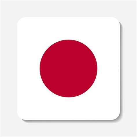 Bandera de japón icono plano elemento de vector cuadrado con sombra ...