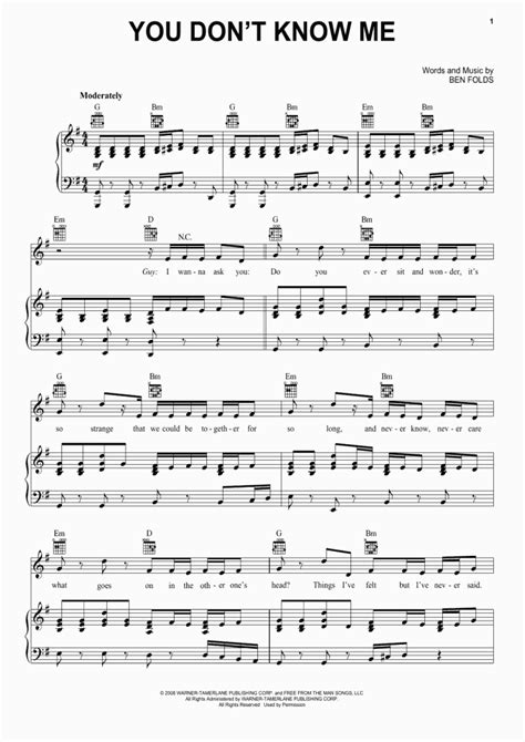 You Don't Know Me Piano Sheet Music | OnlinePianist