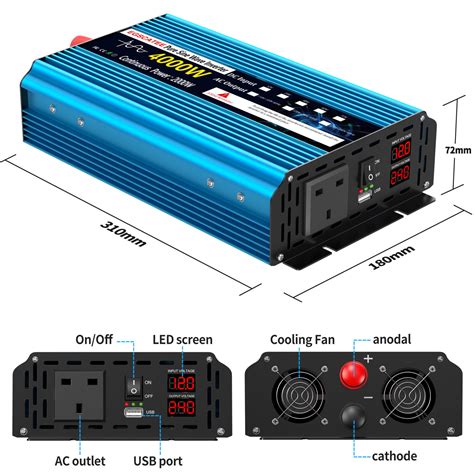 3000w 4000w 6000w Pure Sine Wave Power Inverter Dc 12v 24v To Ac240v