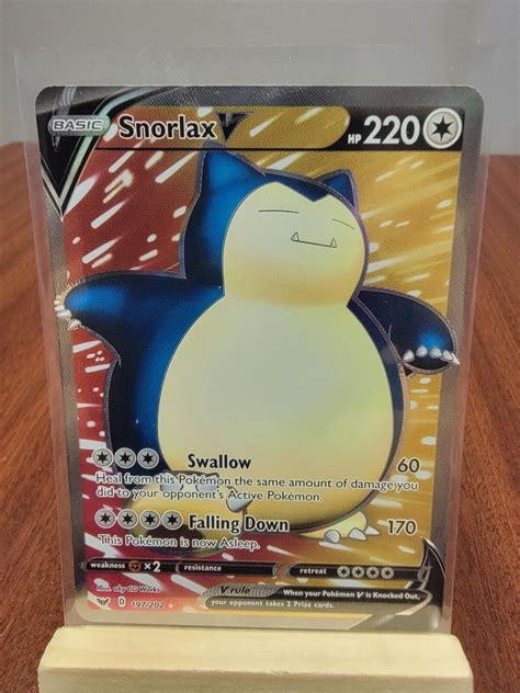 Snorlax V 197 202 Sword Shield Base Ultra Rare Full Art Holo NM