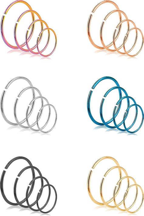 Amazon Revolia Pcs G L Stainless Steel Nose Rings Hoop