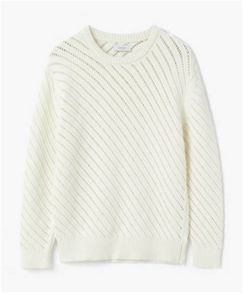 Musinsa Lemard Oblique See Through Round Knit Ivory