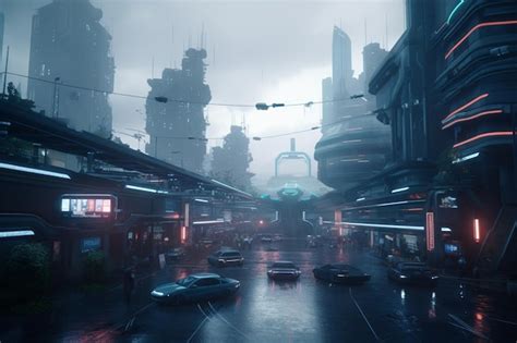 Premium AI Image | A city with a sign that says'cyberpunk'on it