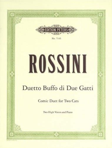 Duetto Buffo Di Due Gatti Cat Duet For 2 High Voices And Piano Comic