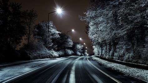 Dark Winter Road Way Wallpapers - Wallpaper Cave