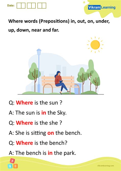 Download Where Words Prepositions In Out On Under Up Down Near