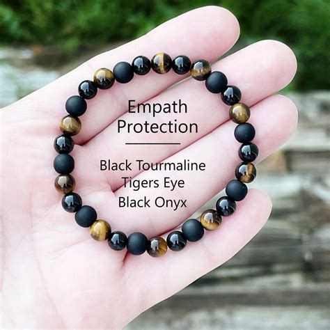 Black Tourmaline Protection Bracelet With Tigers Eye And Black Onyx