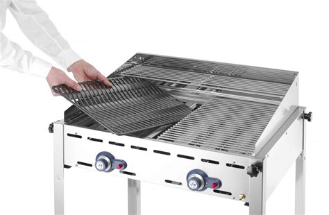 Hendi Grillsystem Green Fire 2 Brenner Emaillierte Grillplatte Und