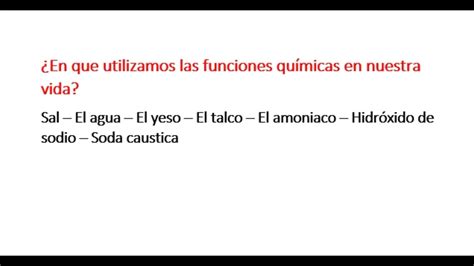 Funciones QuÍmicas InorgÁnicas N° 1 Youtube