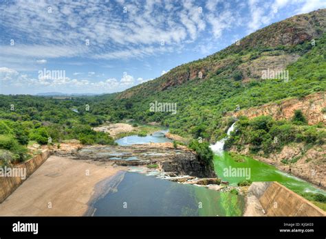 Waterfall Of Crocodile River Hartbeespoort Dam In South Africa Stock